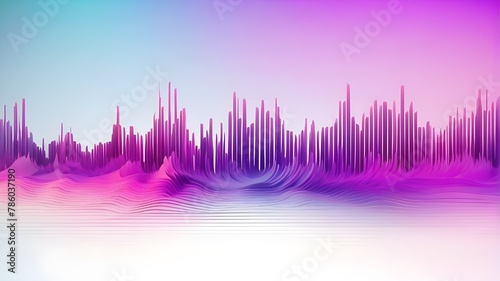 Stripe lines of abstract sound waves Isolated on a translucent background, a colorful gradient blue-purple equalization in concept music, sound, and technology