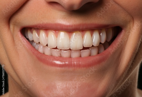 A woman with a big smile showing her teeth