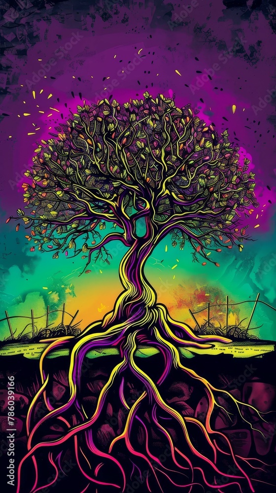 Ancient tree planting ceremony, living memorial growing from loss, eternal life Ancient tree planting ceremony, living memorial growing from loss, eternal life