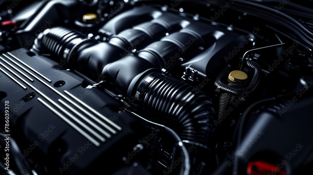 Car engine. Motor and mechanism closeup Car engine. Motor and mechanism closeup