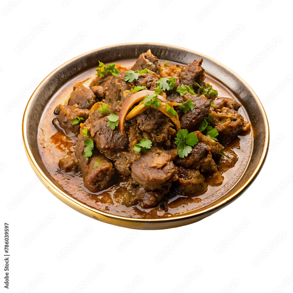 bowl of beef stew with green onions and cilantro on transparent background bowl of beef stew with green onions and cilantro on transparent background