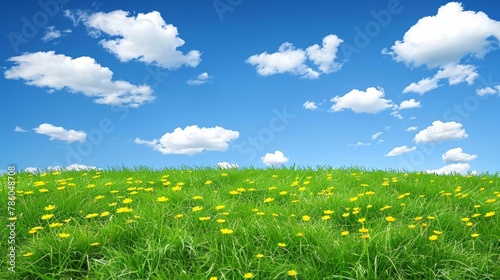 Expansive meadow under vast sky   tranquil nature background scene for serene views