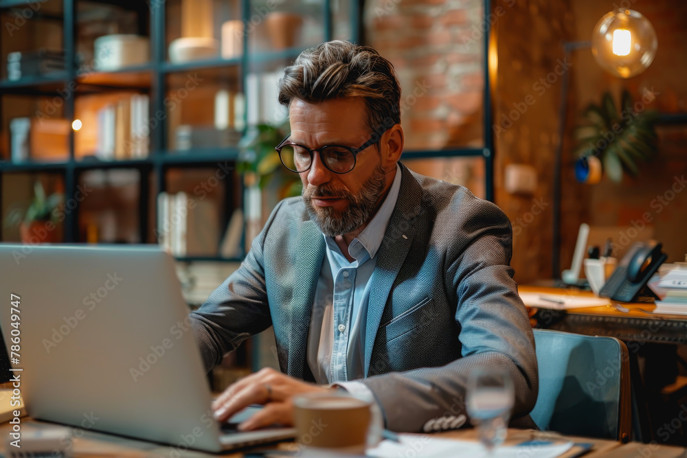 business professional working in an office with expertise in business efficiency and marketing planning business professional working in an office with expertise in business efficiency and marketing planning