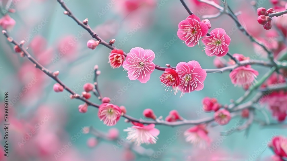 A sight of flowering plum blossoms