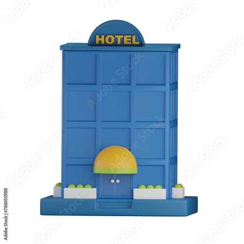 Hotel 3D illustration