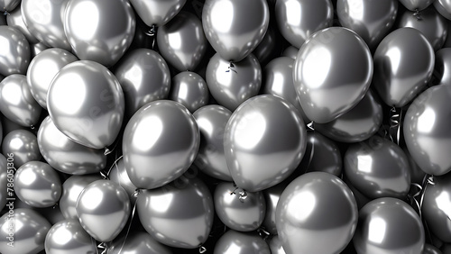 Silver balloons background.