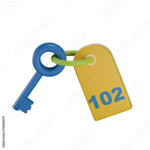 Hotel Key 3D illustration