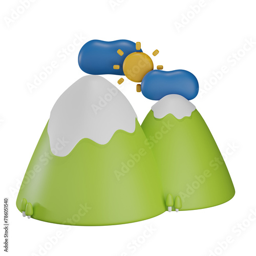 Mountain 3D illustration