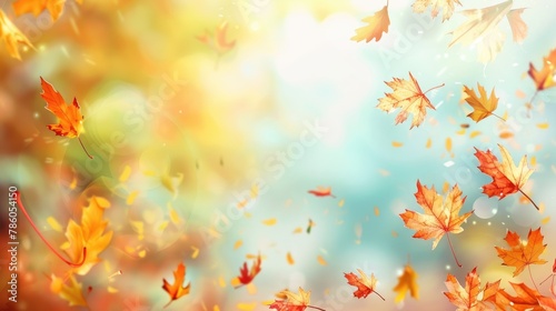 Autumn Leaves on Blurred Background