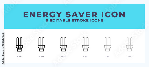 Energy saver line icon symbol. Logo. Icon vector illustration with editable stroke.