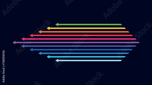 colored arrows on a black background in lgbt style, horizontal arrows	