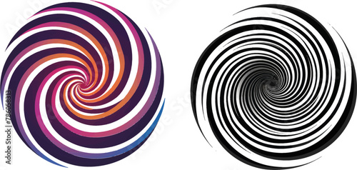 Spiral abstract movement and hypnotic vortex, whirl and vortex dynamic icon design