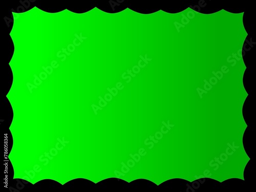 Green screen background with black border. Green screen background. 