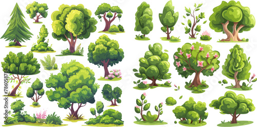 Green plants with flowers for vegetation spring backyard landscape wood plant foliage