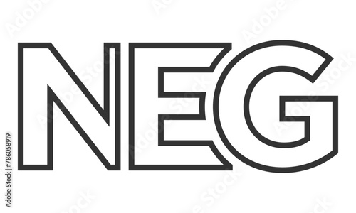 NEG logo design template with strong and modern bold text. Initial based vector logotype featuring simple and minimal typography. Trendy company identity. photo