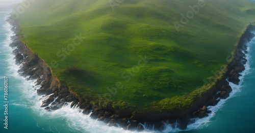 A super realistic photo of a small islet in the Mediterranean Sea, with large rocks, some grass and a small beach, with sunset light, 8kMediterranean SeaLandscapes of Crimean Peninsula, Ukraine, view  photo