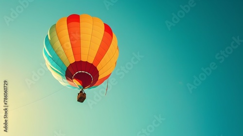 Colorful hot air ballon rising into the sky