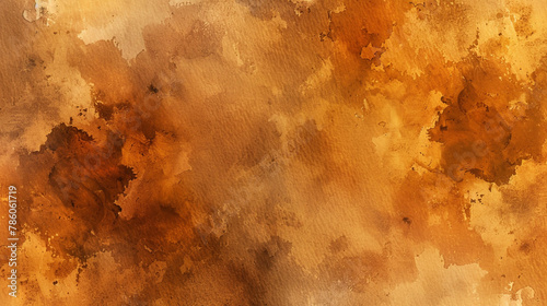 Warm ochre and burnt sienna watercolor, inviting background for fall campaigns. photo