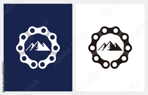 Mountain Bike Chain Circle logo design