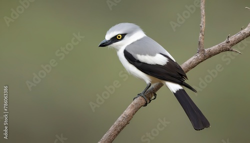 Grey-backed Fiscal on a branch photo
