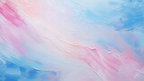 Art oil and acrylic smear blot canvas painting stucco wall. Abstract texture pink, blue, white color stain brushstroke relief grain texture background. High quality photo