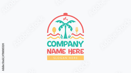 Caribbean food restaurant logo design