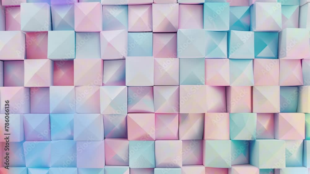 Video of Abstract Background of Pastel Colored Cubes Video of Abstract Background of Pastel Colored Cubes