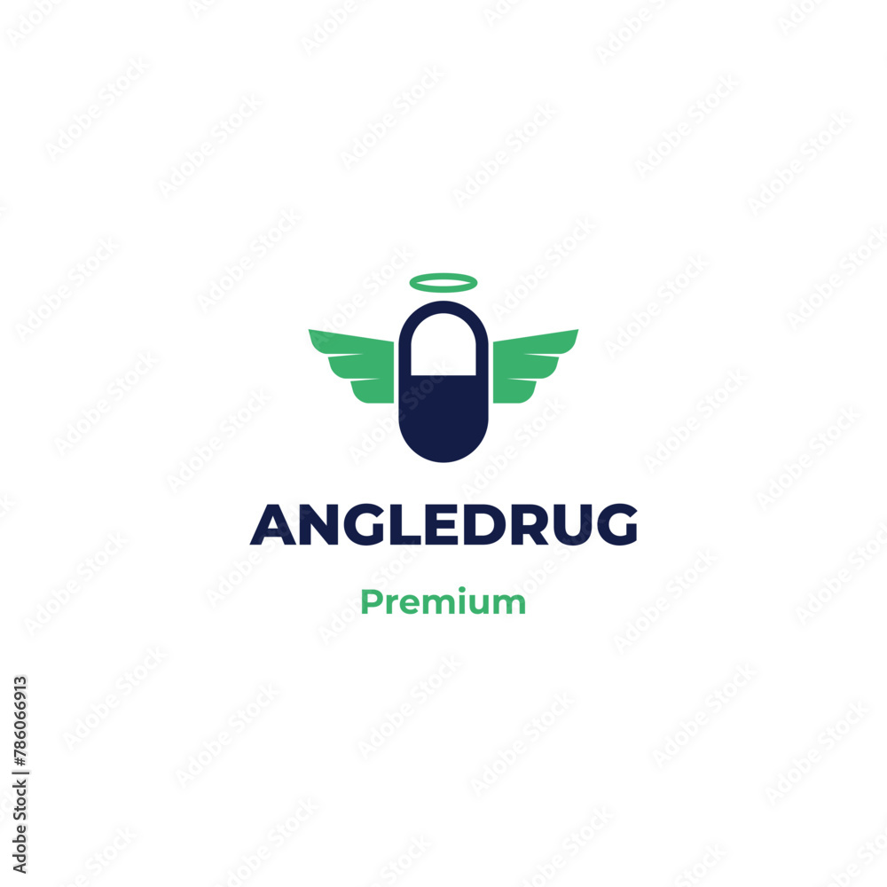 Capsule angel logo design modern concept Capsule angel logo design modern concept