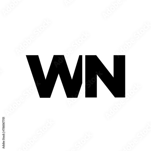 Letter W and N, WN logo design template. Minimal monogram initial based logotype.