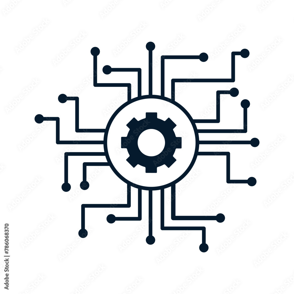 The concept of implementing software process automation systems. Vector icon isolated on white background. The concept of implementing software process automation systems. Vector icon isolated on white background.