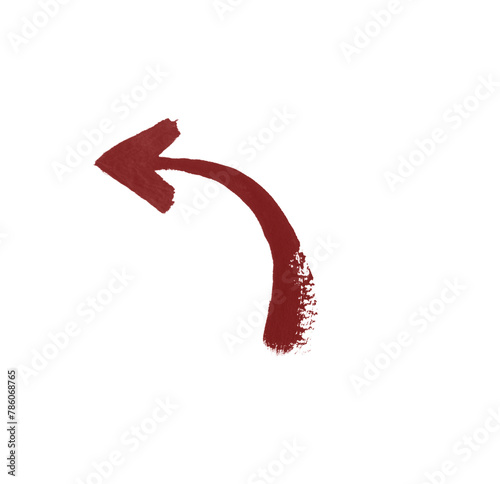 Watercolor arrow red on a white background