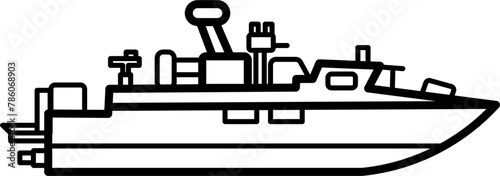 Patrol Boat Outline Illustration