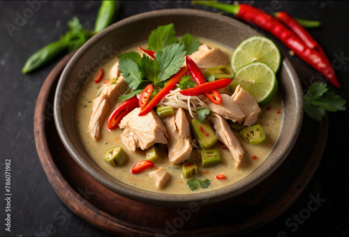 Thai green curry with chicken. © saurav005