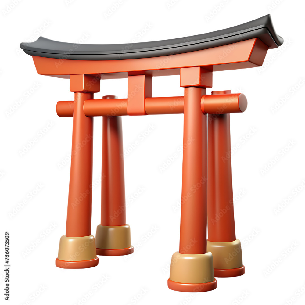 3d torii japanese gate