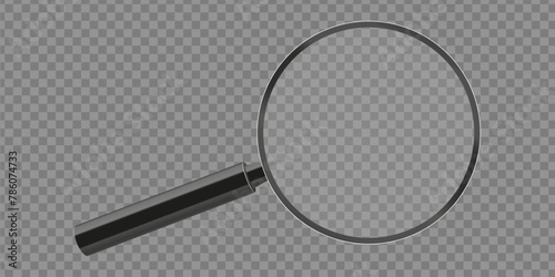 Magnifier transparent realistic vector. Magnifying lens.
