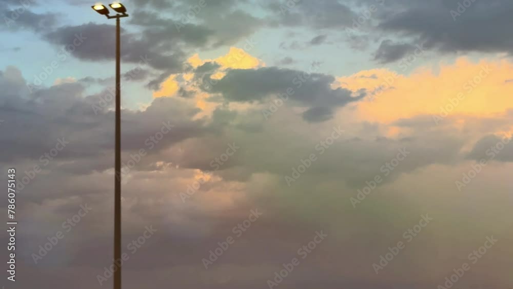 View of storm clouds during sunset, Gorgeous View of Sky and Clouds during Sunset over Fujairah, UAE. High quality 4k footage View of storm clouds during sunset, Gorgeous View of Sky and Clouds during Sunset over Fujairah, UAE. High quality 4k footage