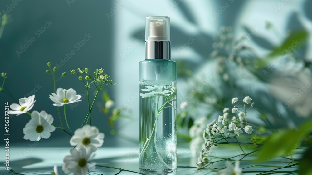 Refreshing Facial Mist in Elegant Glass Bottle Offering Natural Skincare Ritual Refreshing Facial Mist in Elegant Glass Bottle Offering Natural Skincare Ritual
