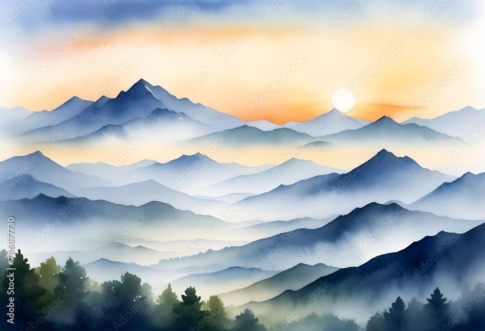 Watercolor-Painting-Invigorating-Morning-Sunrise-O (6)