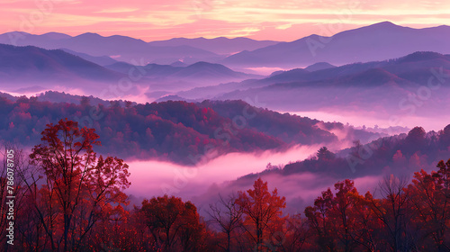 Autumn sunrise in Tennessee's Great Smoky Mountains
