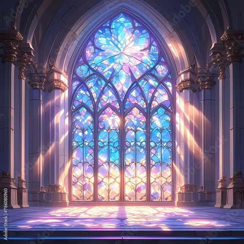 Breathtaking Ornate Stained Glass Doorway in Historic Cathedra photo