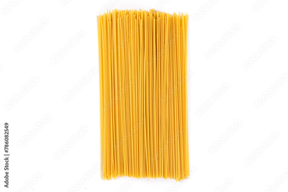 Raw dry spaghetti italian pasta isolated on white background. Raw dry spaghetti italian pasta isolated on white background.