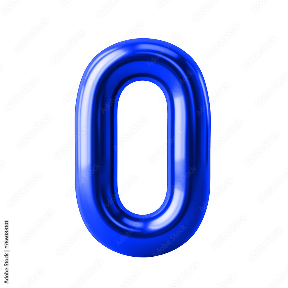 3D rendering of the blue number 3D rendering of the blue number