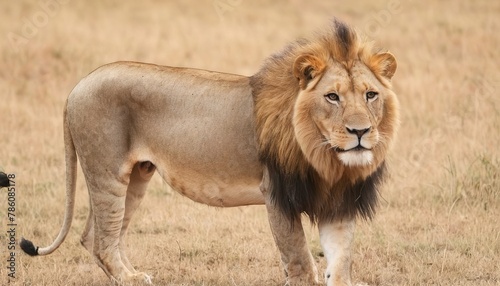 Close lion in National park of Kenya  Africa