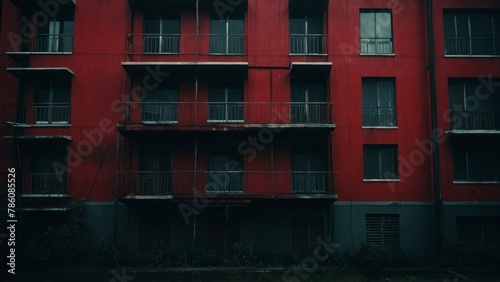 A red building with few balconies on top of it © SAQIB