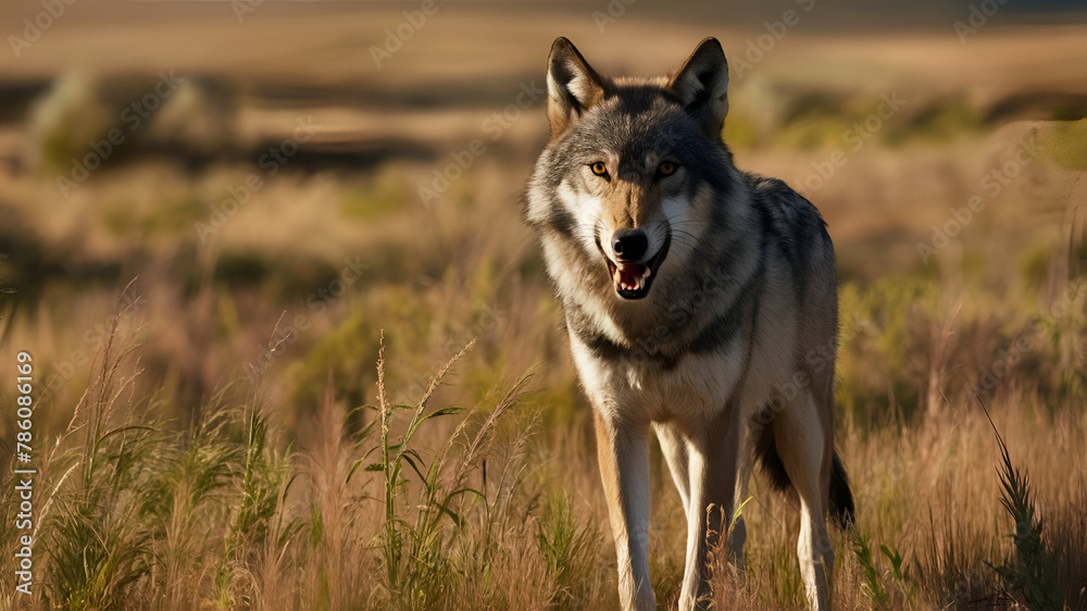 Fototapeta premium Life of wolf illustration