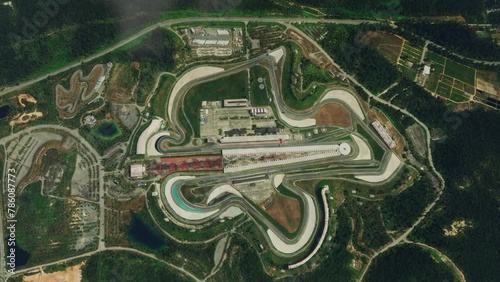 Aerial view of Petronas Sepang International Circuit in Selangor. Malaysia