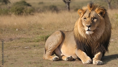 African lion in the National park of South Africa