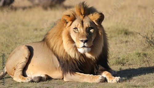 African lion in the National park of South Africa
