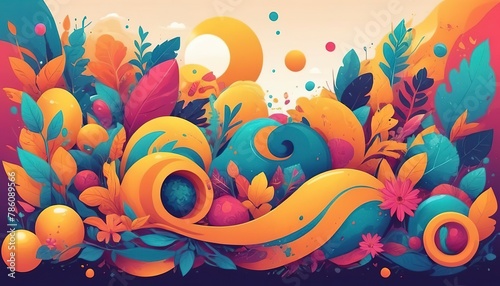 Bright and colorful illustration for design. Preparation for further work.