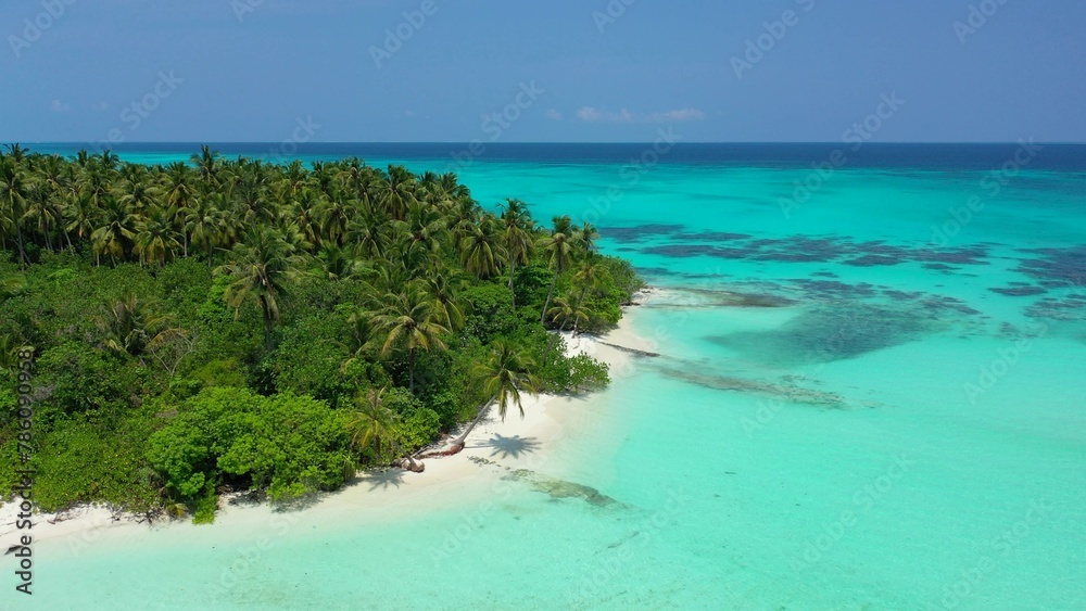 Beautiful aerial view of tropical beach in Maldives